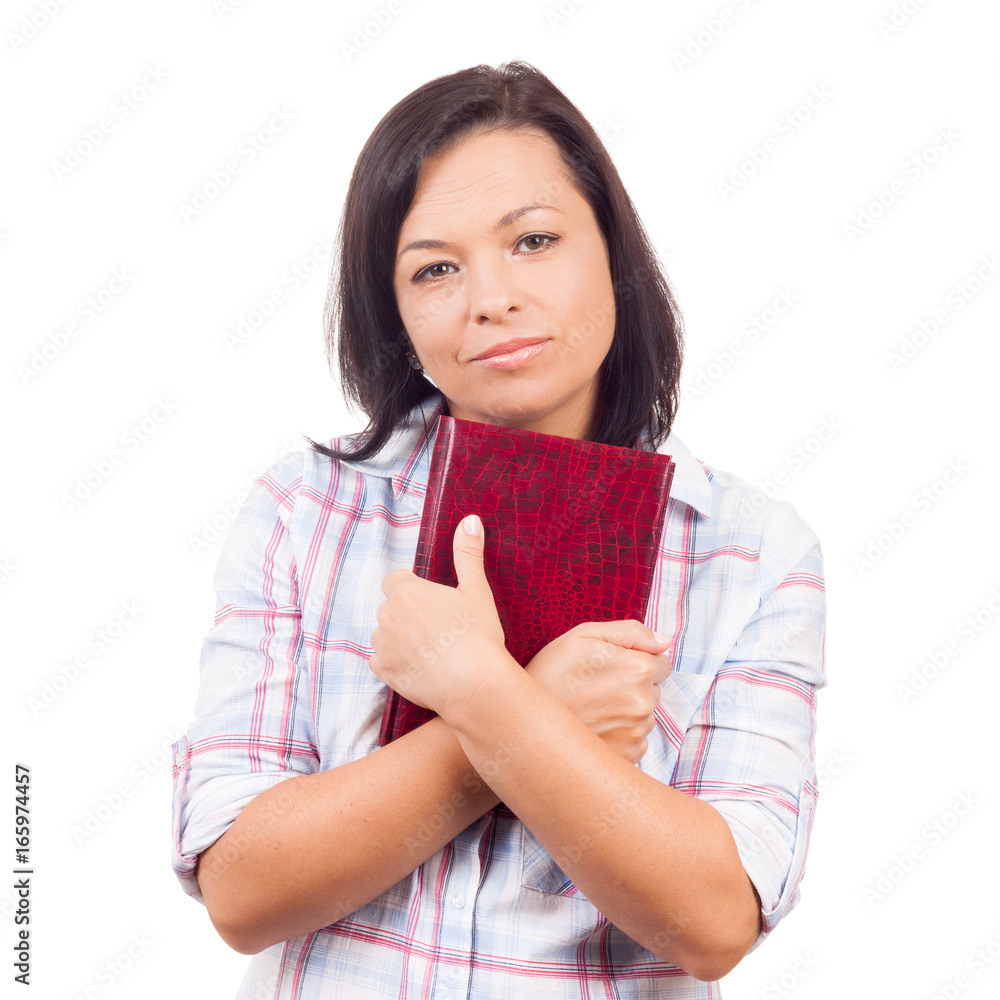 Beautiful Young Сollege Girl Holding Book in Hands Beautiful Young Сollege Girl Holding Book in Hands
