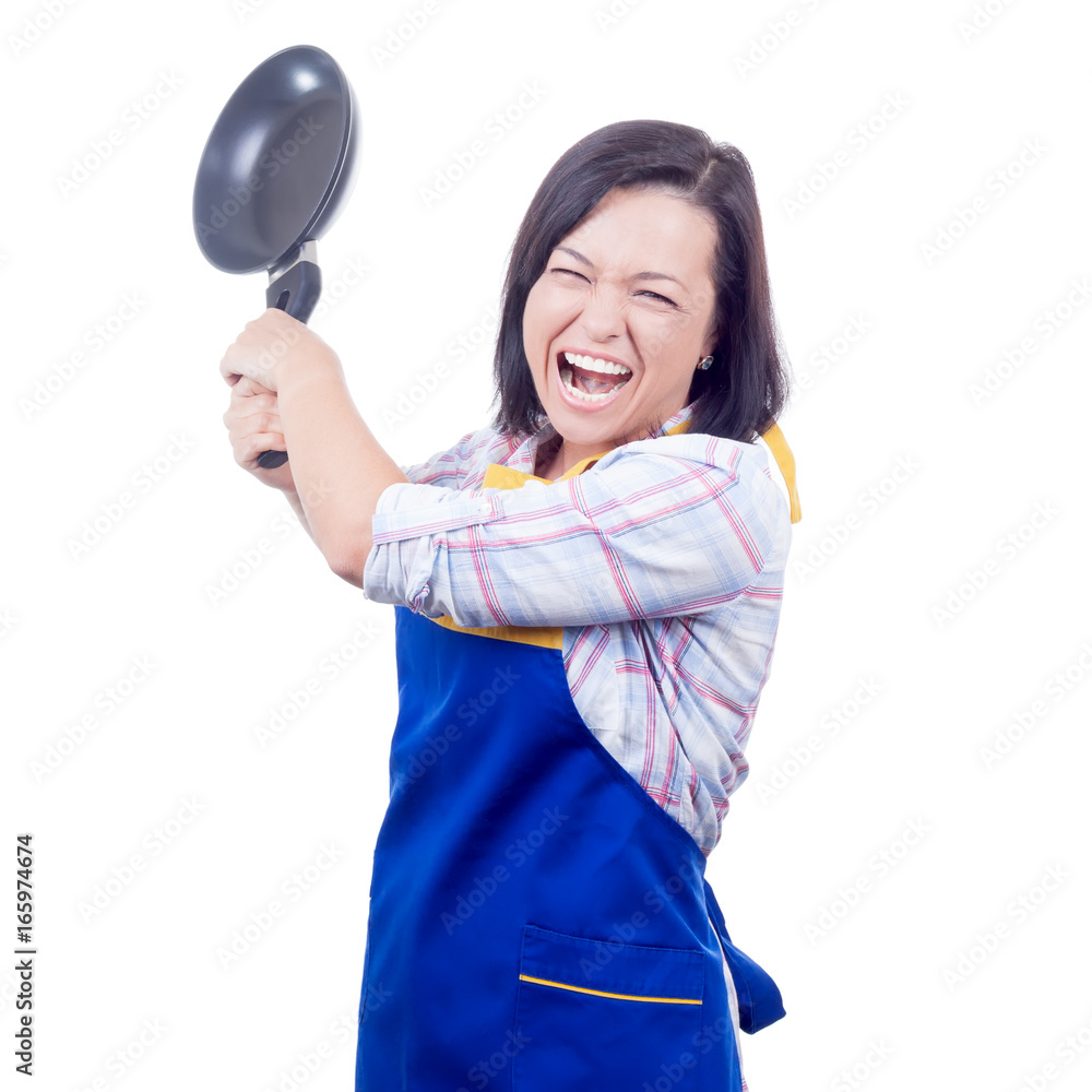 Anger, Fury and Rage Young Woman with Frying Pan Anger, Fury and Rage Young Woman with Frying Pan
