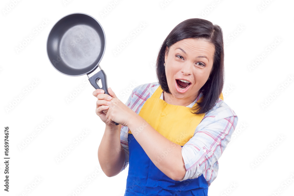 Anger, Fury and Rage Young Woman with Frying Pan Anger, Fury and Rage Young Woman with Frying Pan