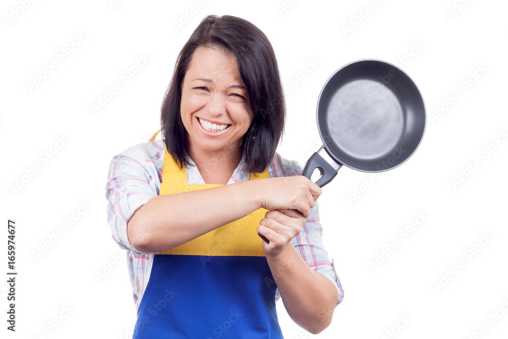 Anger, Fury and Rage Young Woman with Frying Pan Anger, Fury and Rage Young Woman with Frying Pan