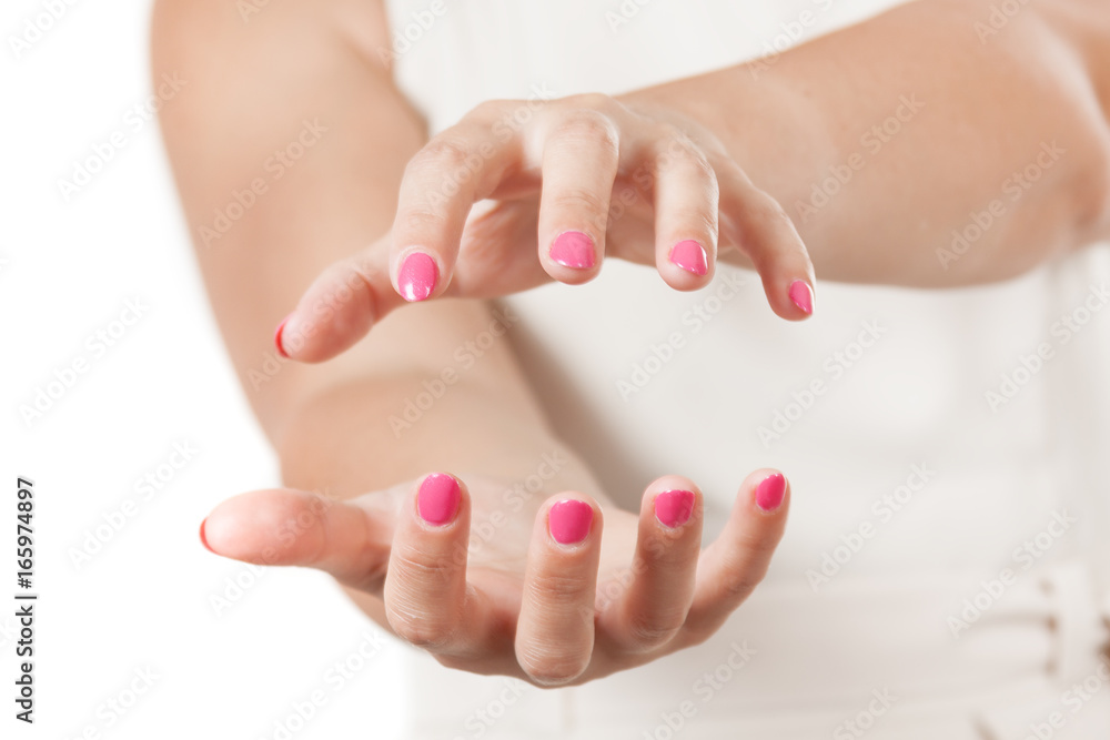 Two Woman Hands Protecting Something.