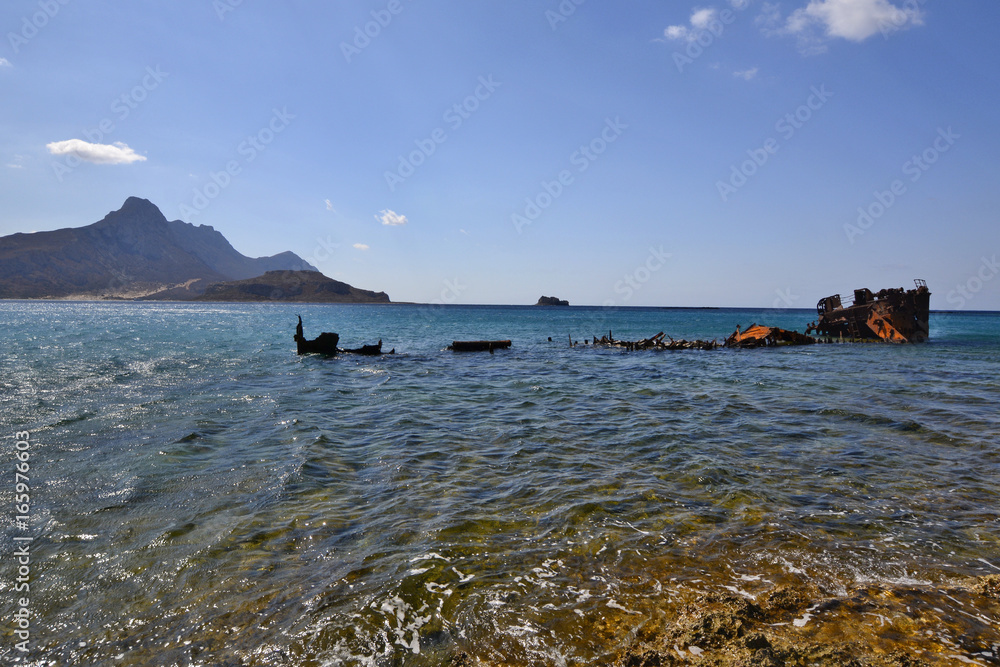 Sunken ship in Gramvousa island, Crete