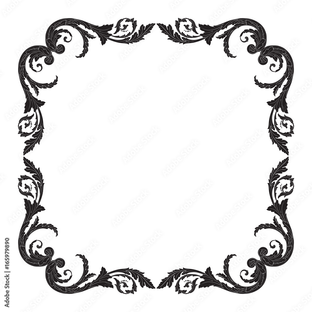 Vector isolated ornament in baroque style. Vector isolated ornament in baroque style.