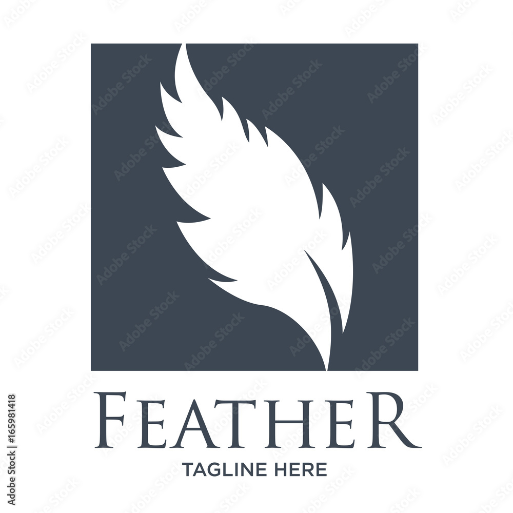 Feather Silhouette Vector Logo Feather Silhouette Vector Logo