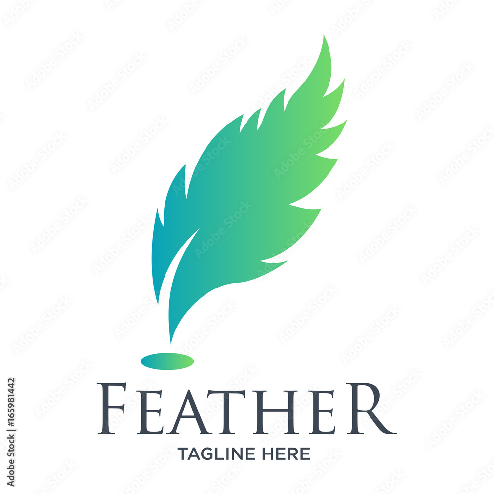 Feather Writing Logo Template Feather Writing Logo Template