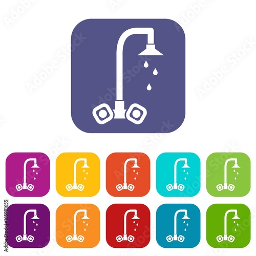 Dripping tap icons set