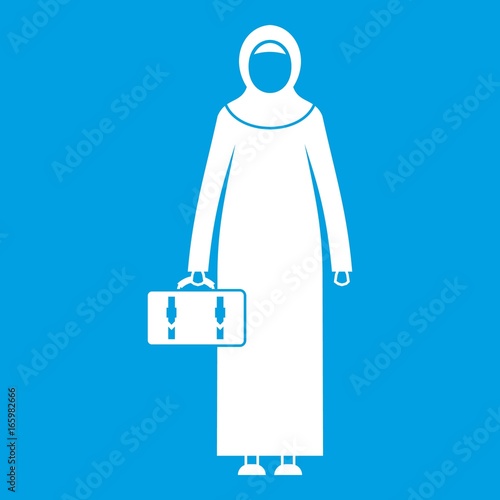Arabic woman icon white