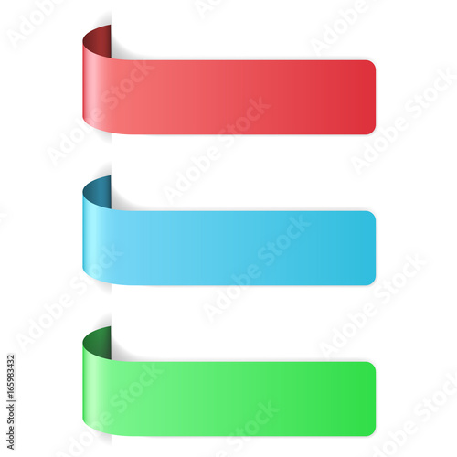 Stripes. Colored sticker labels with transparent shadow
