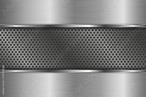 Metal background with perforated center