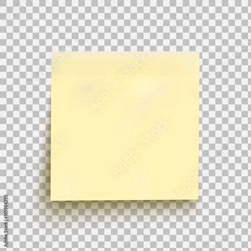 A beautiful realistic sticky note with shadow isolated on a transparent background. Vector element ready for your design, eps10