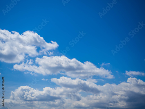 Beautiful clear blue and dark blue sky with white cloud background