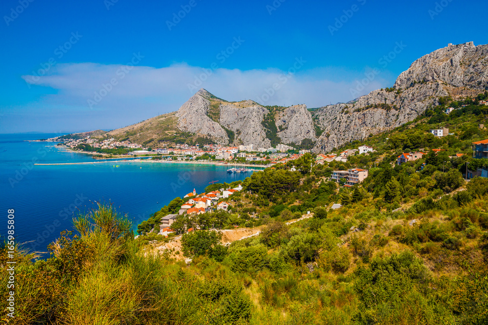 Landscape of the town Omis, Croatia. Dalmatia Coast.