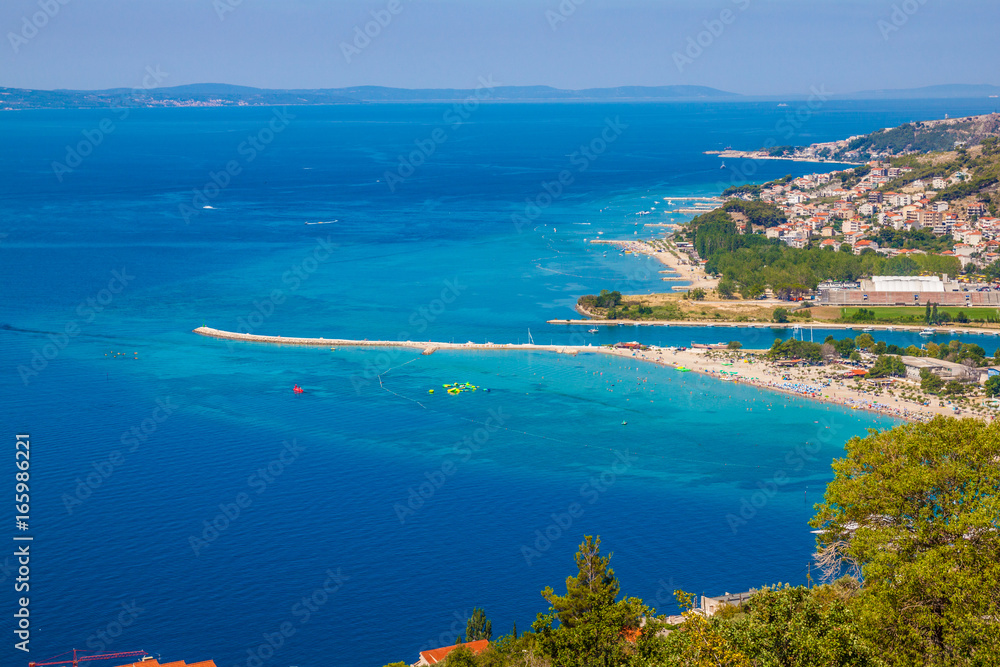 Landscape of the town Omis, Croatia. Dalmatia Coast.
