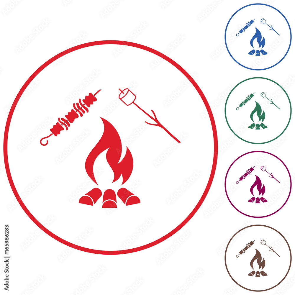 Brazier, zephyr and kebab icon