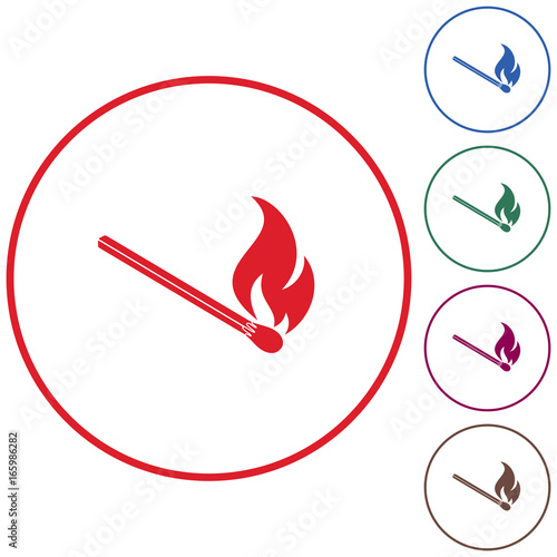 Match fire icon vector
