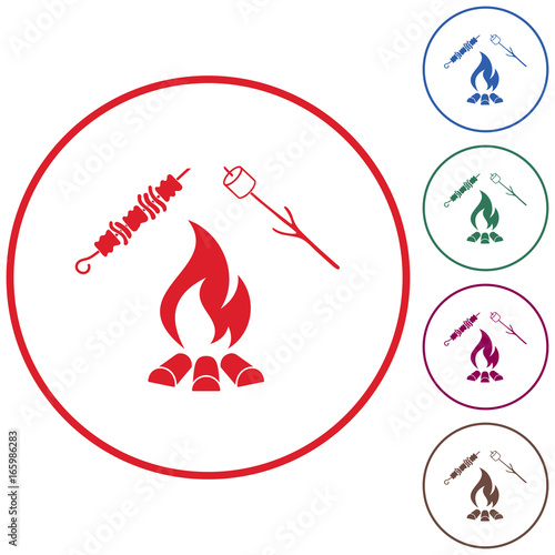 Brazier, zephyr and kebab icon