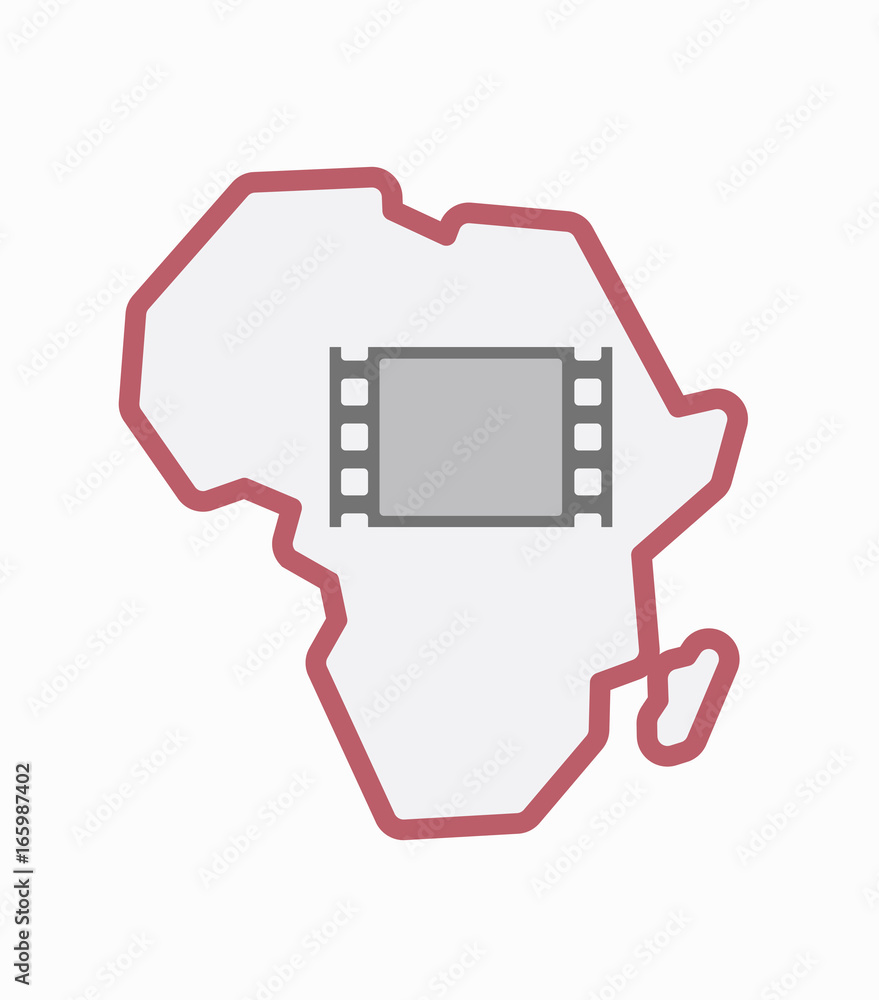 Isolated Africa map with a film photogram Isolated Africa map with a film photogram