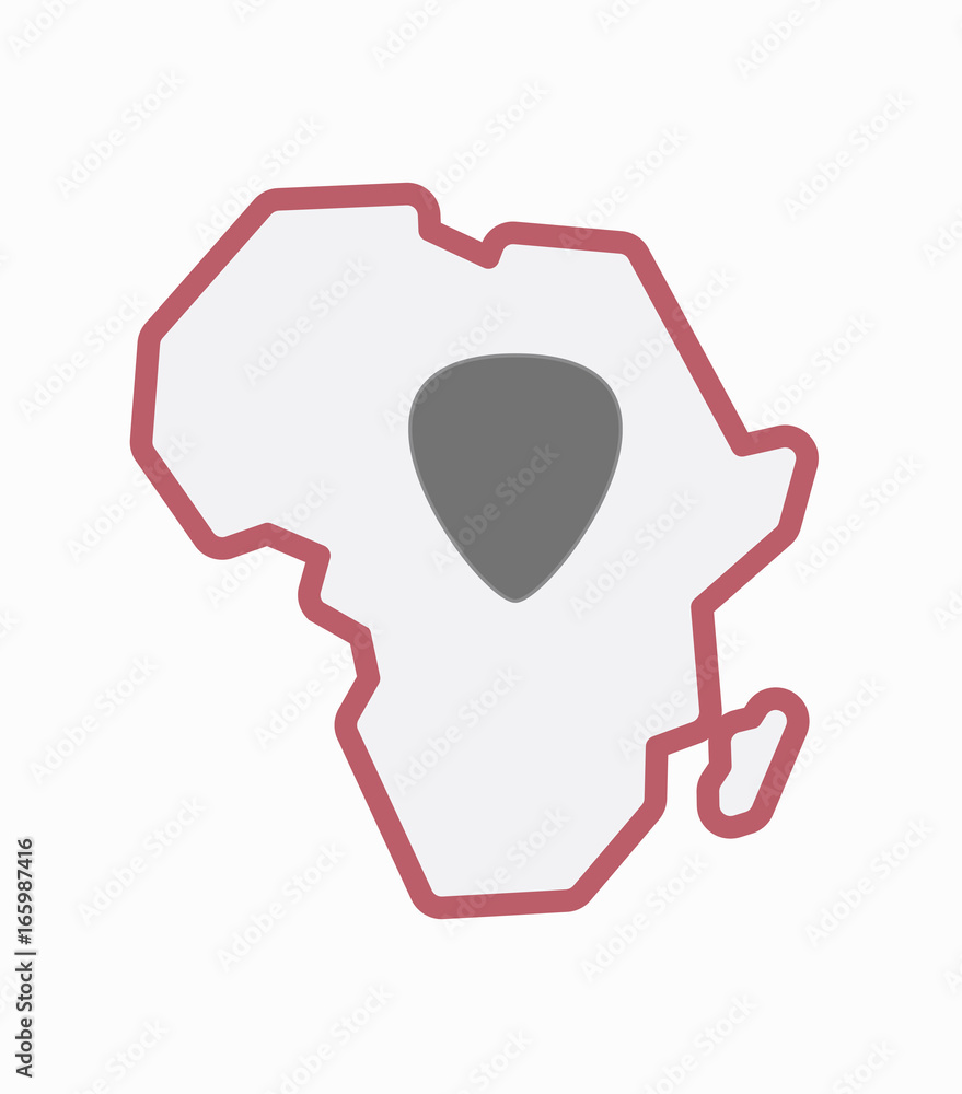 Isolated Africa map with a plectrum Isolated Africa map with a plectrum