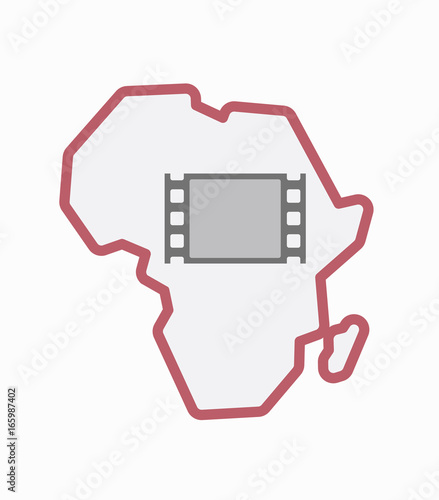 Isolated Africa map with a film photogram