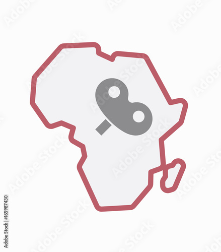 Isolated Africa map with a toy crank