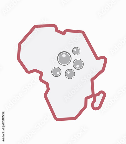 Isolated Africa map with oocytes