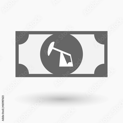 Isolated bank note with a horsehead pump