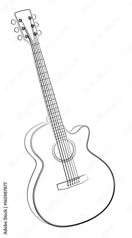 Naklejka premium Guitar sketch. 