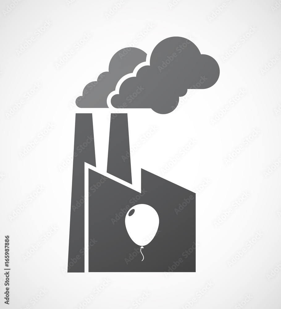 Isolated factory with a balloon Isolated factory with a balloon