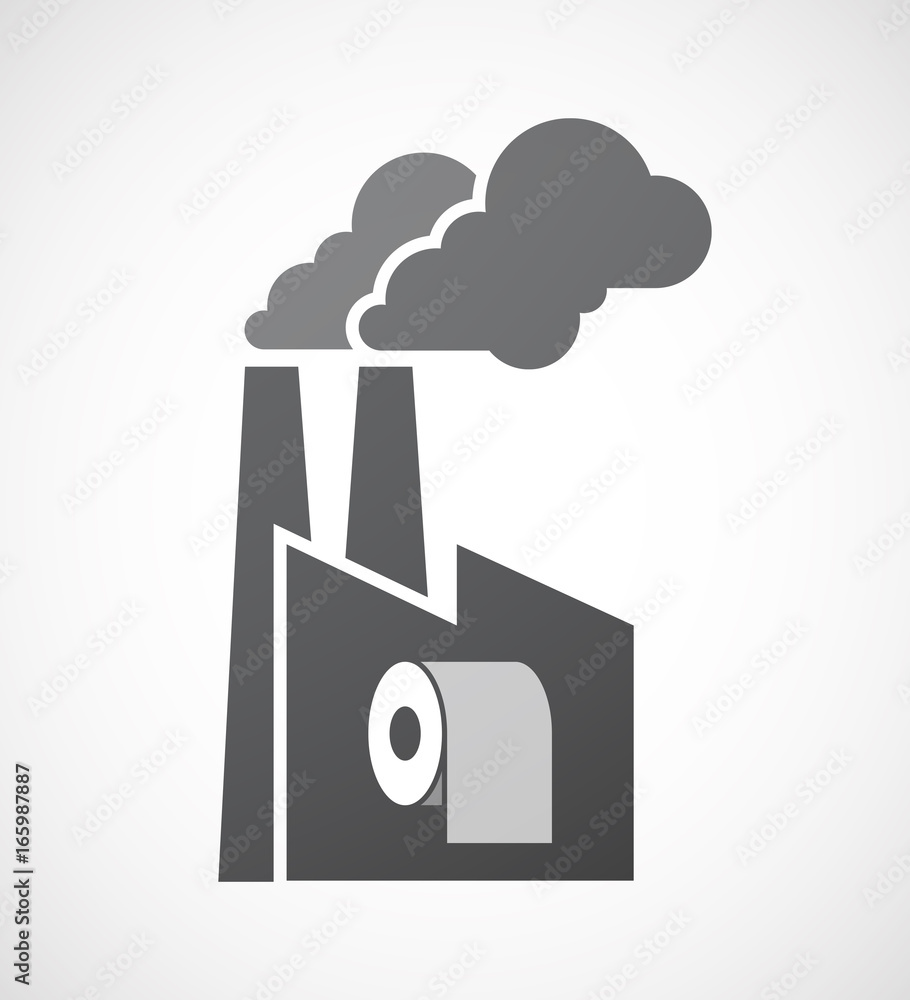 Isolated factory with a toilet paper roll Isolated factory with a toilet paper roll