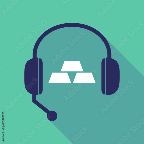 Long shadow  headset with three gold bullions