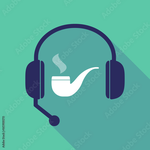 Long shadow  headset with a smoking pipe
