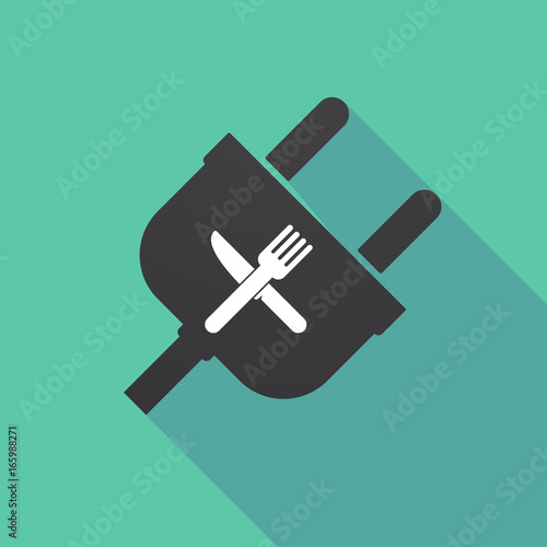 Long shadow plug with a knife and a fork
