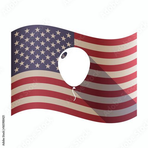 Isolated  USA flag with a balloon