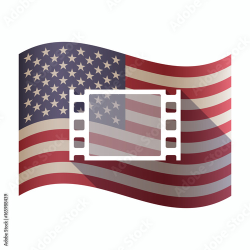 Isolated  USA flag with a film photogram