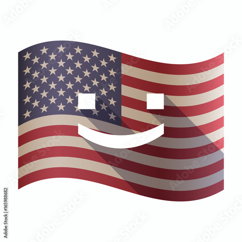 Isolated  USA flag with a smile text face