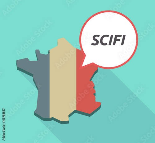 Long shadow  France map with   the text SCIFI