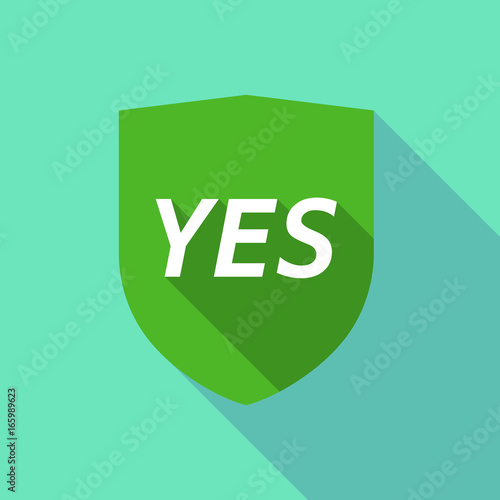 Long shadow shield with    the text YES