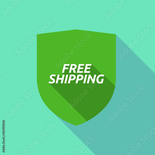 Long shadow shield with    the text FREE SHIPPING