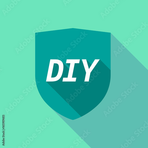 Long shadow shield with    the text DIY