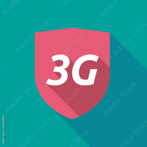 Long shadow shield with    the text 3G