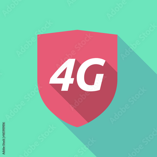 Long shadow shield with    the text 4G