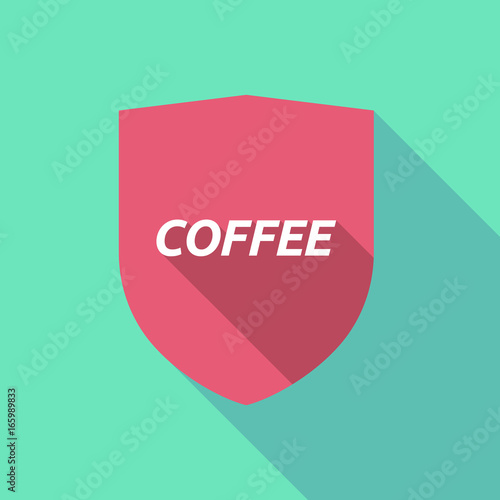 Long shadow shield with the text COFFEE