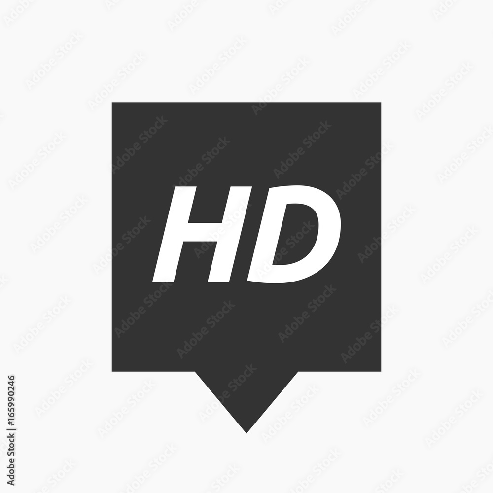 Isolated tooltip with the text HD Isolated tooltip with the text HD