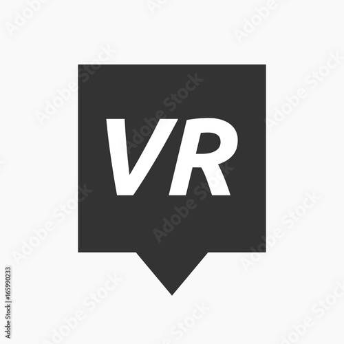 Isolated tooltip with    the virtual reality acronym VR