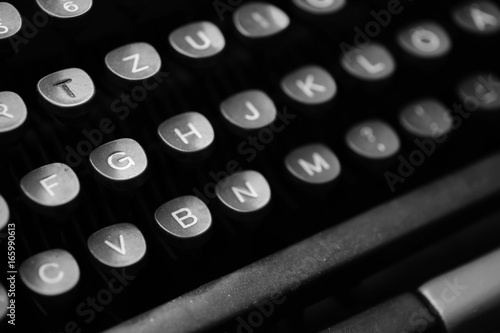 Keys with letters on an old typewriter