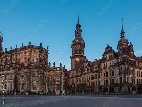 The old buildings in city Dresden against sky