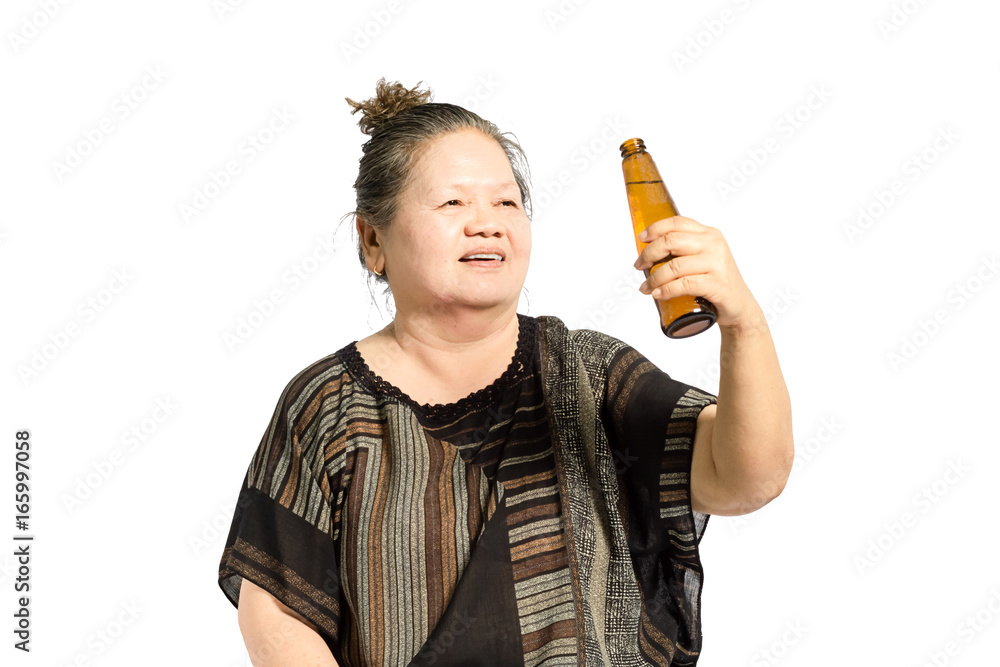 portrait of a mature woman drinking alcohol. Isolated on white background with clipping path portrait of a mature woman drinking alcohol. Isolated on white background with clipping path