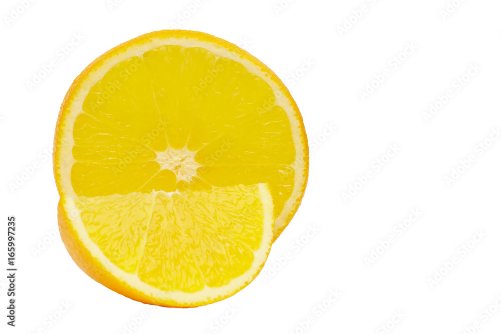 sliced orange isolated on the white background sliced orange isolated on the white background