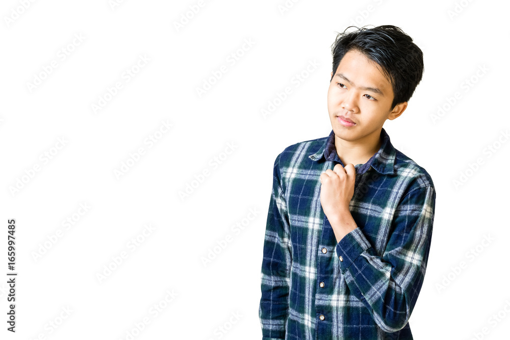 Portrait of a young businessman adjusting his shirts. Isolated on white background Portrait of a young businessman adjusting his shirts. Isolated on white background