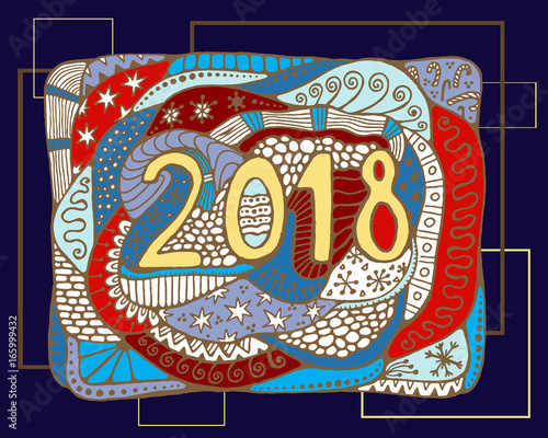 stock vector doodle christmas pattern with star and snowflakes.